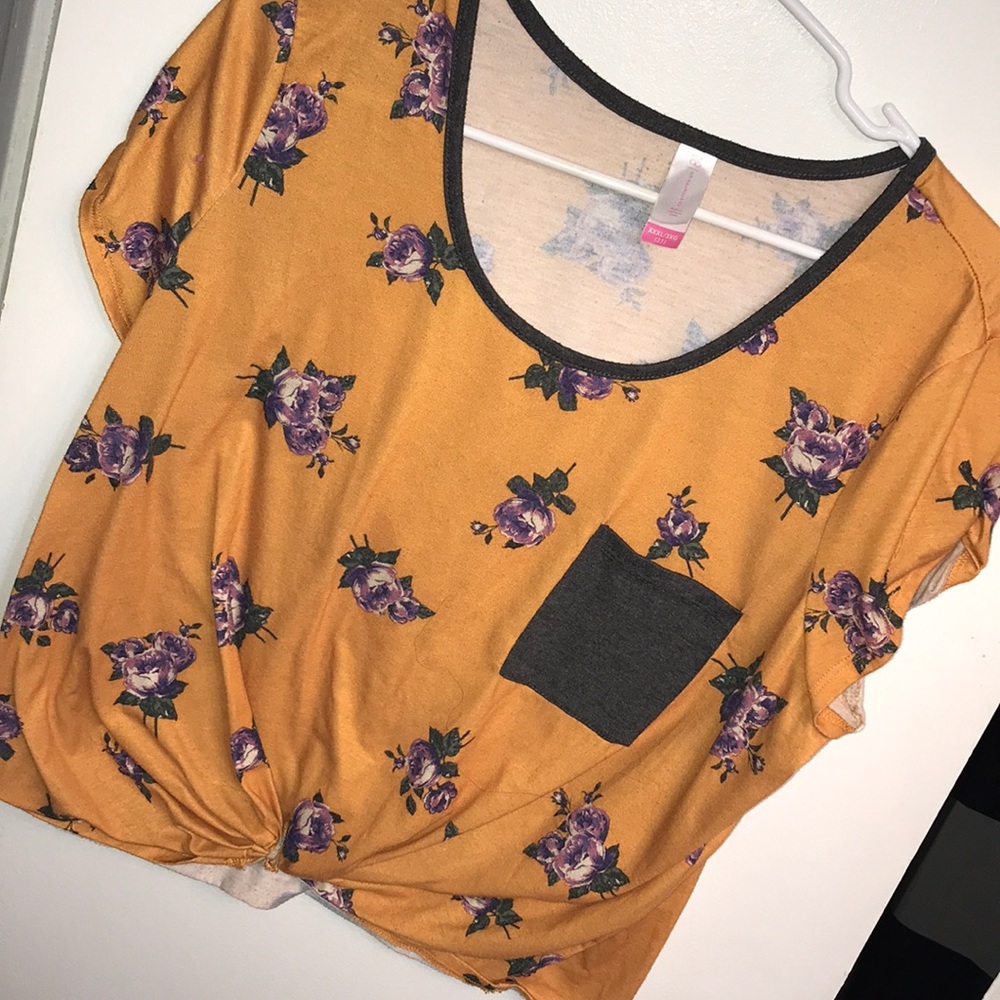 Yellow plus size blouse